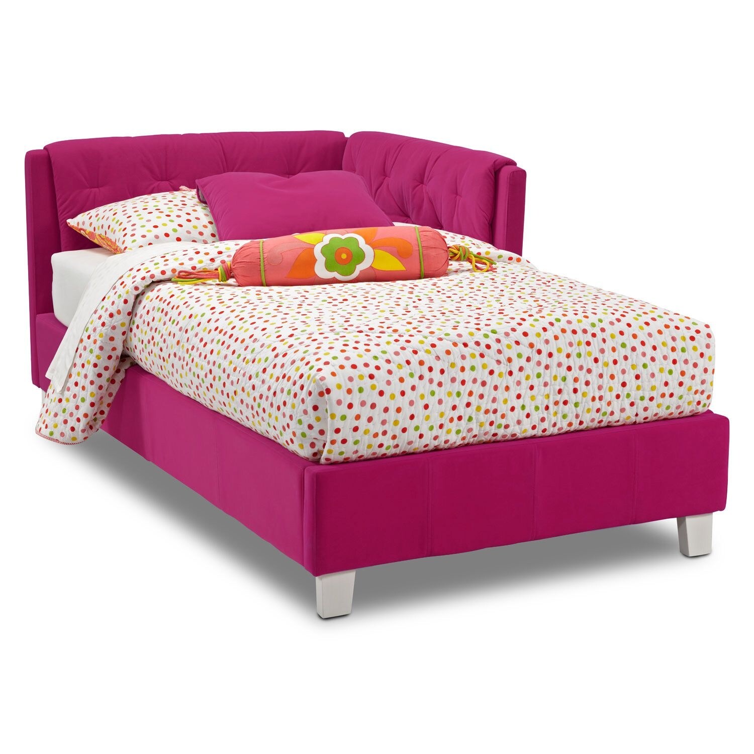 Jordan Full Corner Bed Pink American Signature Furniture