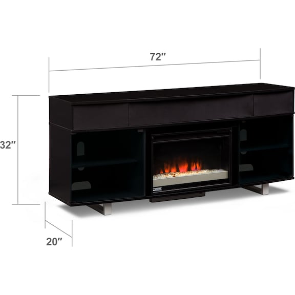 Entertainment Furniture - Pacer 72" Contemporary Fireplace TV Stand with Sound Bar - Back