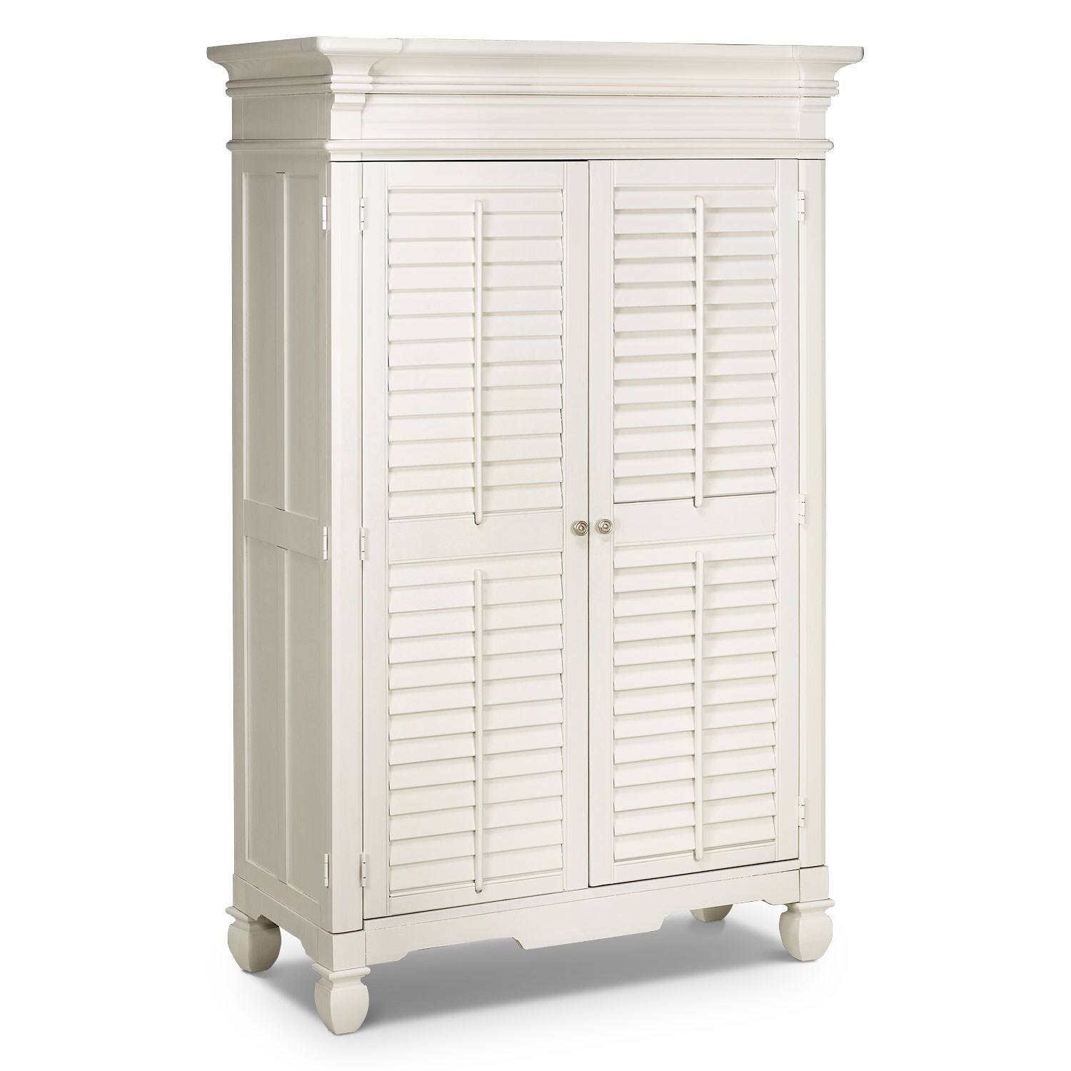 Plantation Cove White Armoire | American Signature Furniture