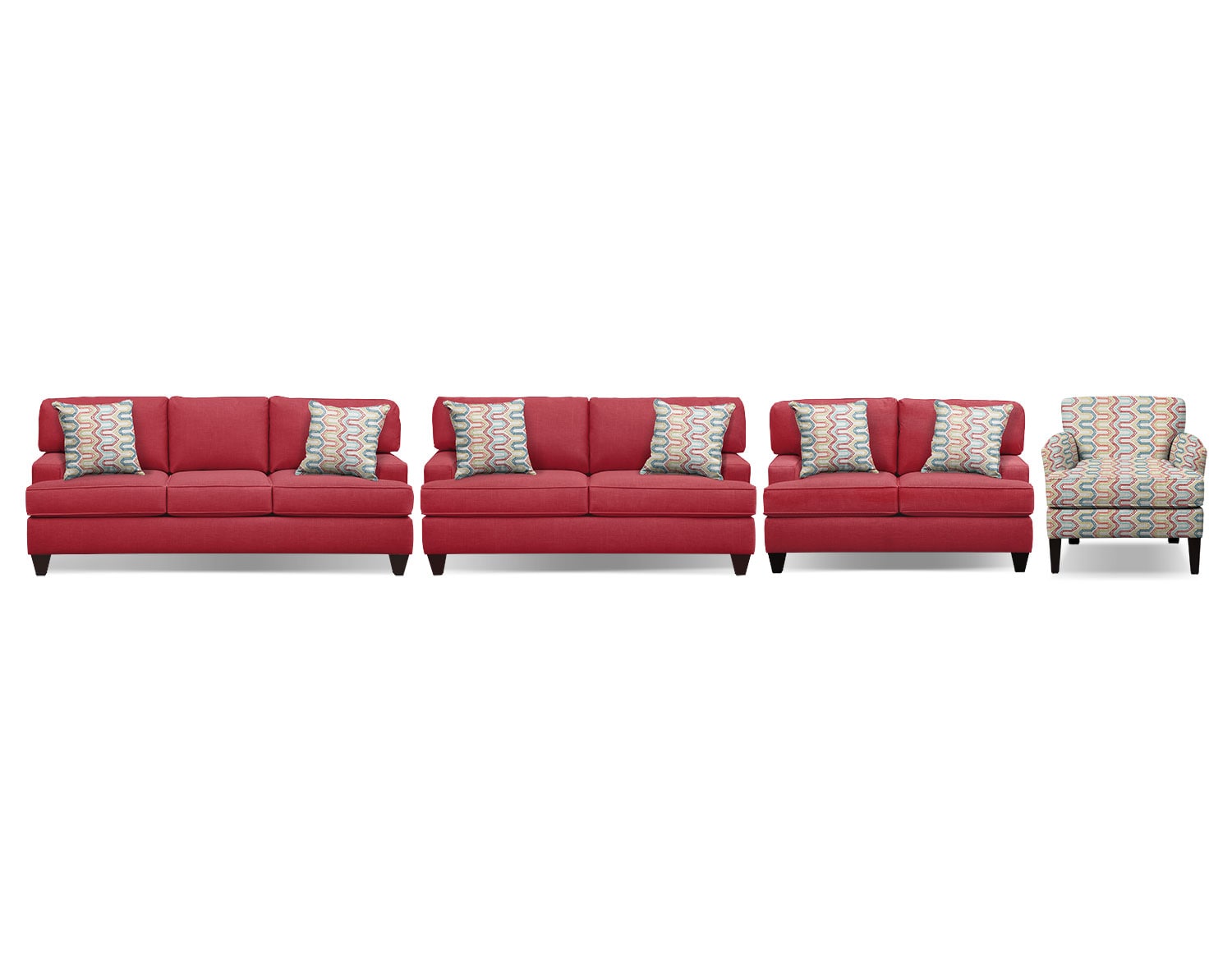 The Conner Red Living Room Collection