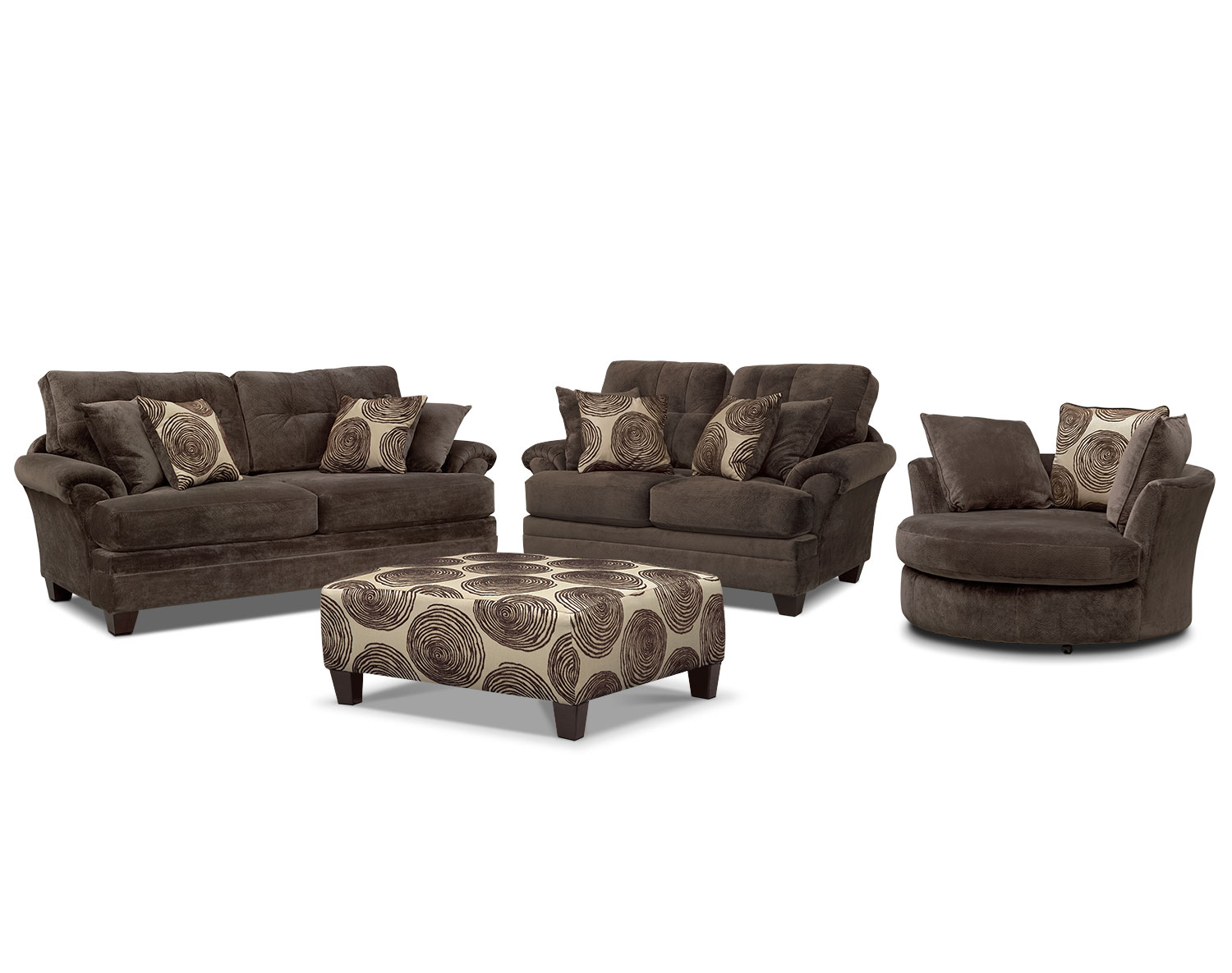 The Cordelle Living Room Collection - Chocolate