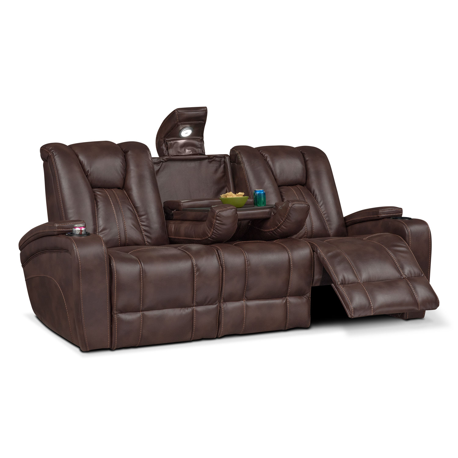 Pulsar Dual Power Reclining Sofa Brown