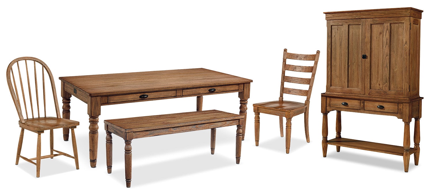 The Primitive Taper Turned Dining Room - Bench