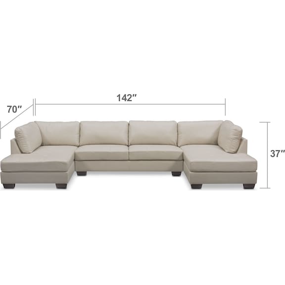 Living Room Furniture - Santana 3-Piece Sectional - Ivory