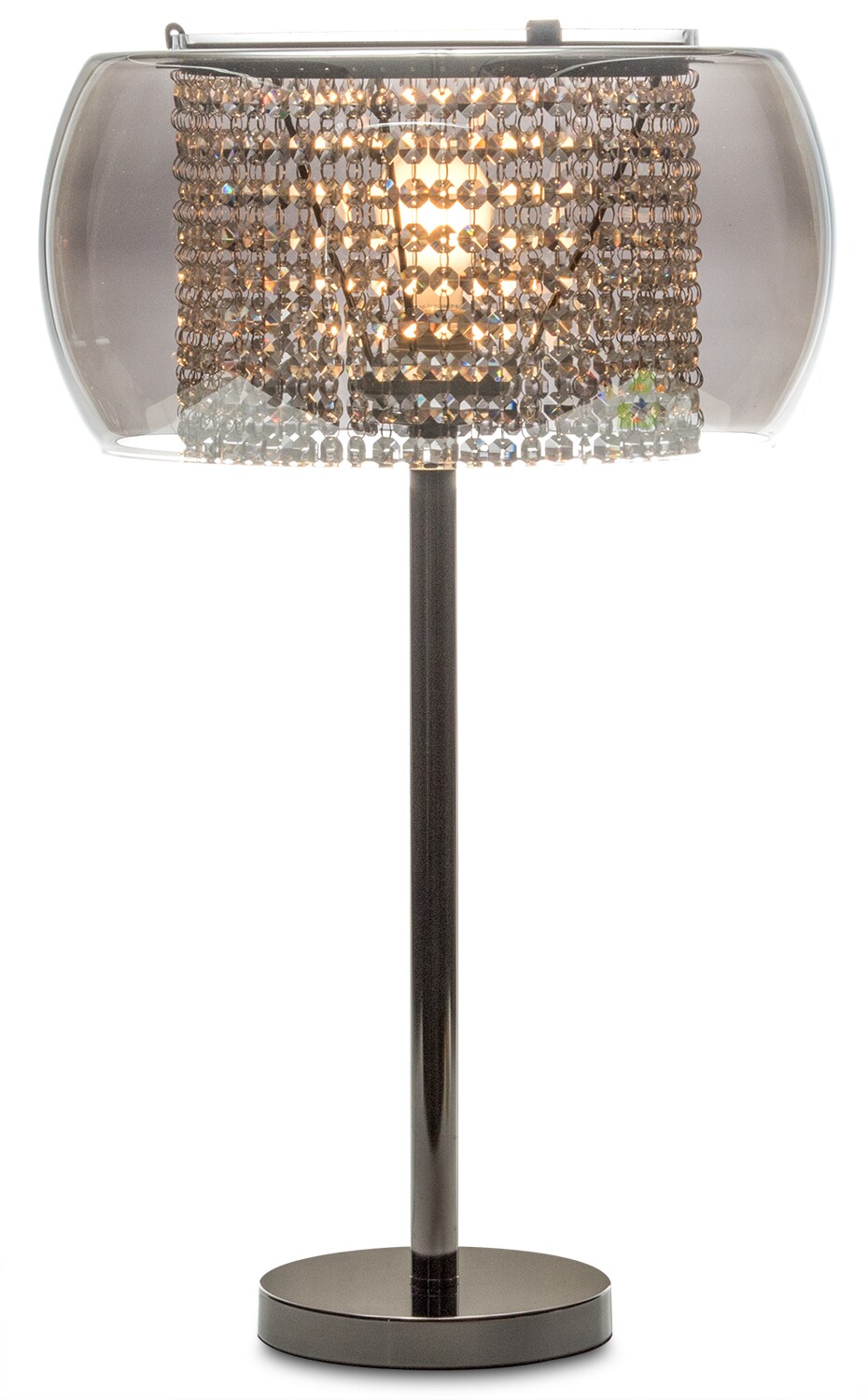 Crystal Table Lamp Matte Black American Signature Furniture