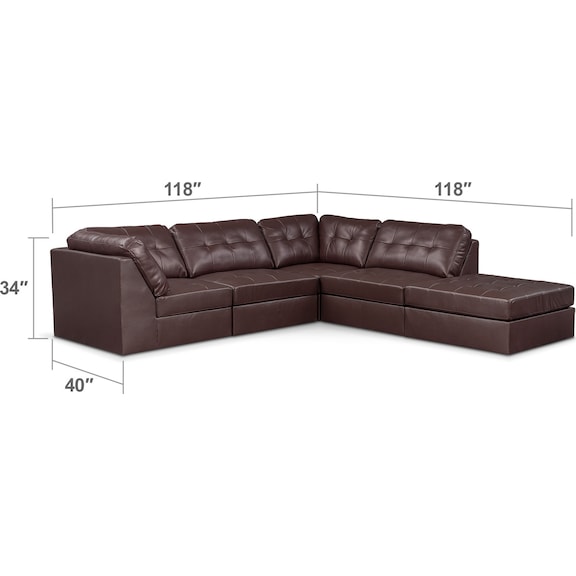 Living Room Furniture - Cayenne 5-Piece Sectional - Godiva