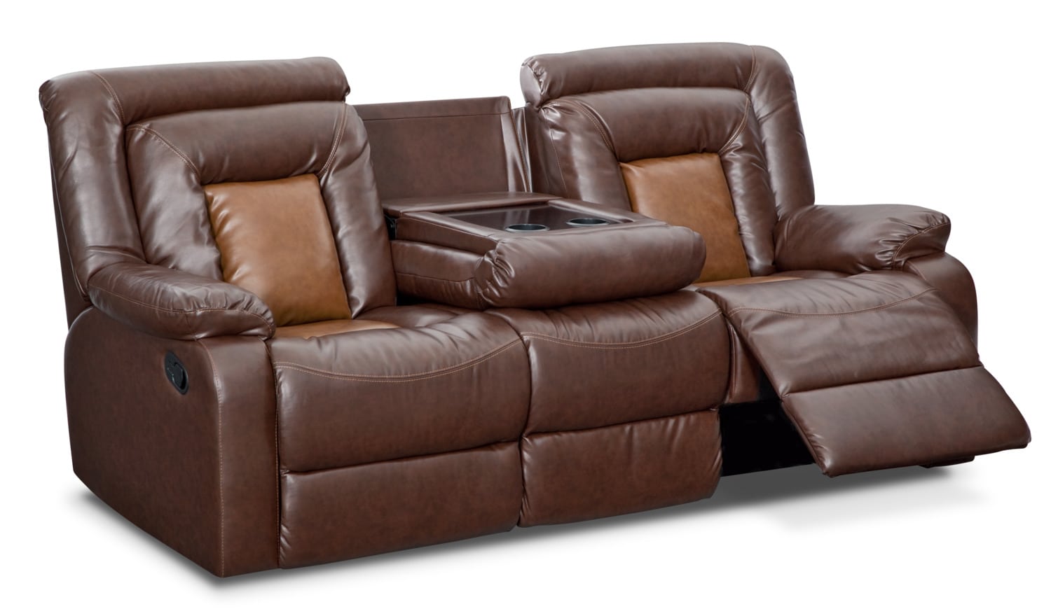 Mustang DualReclining Sofa with Console Brown