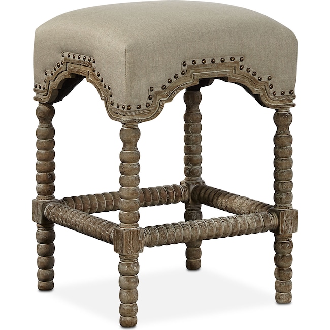 Kingdom Backless Counter-Height Stool - Linen American Signature ...