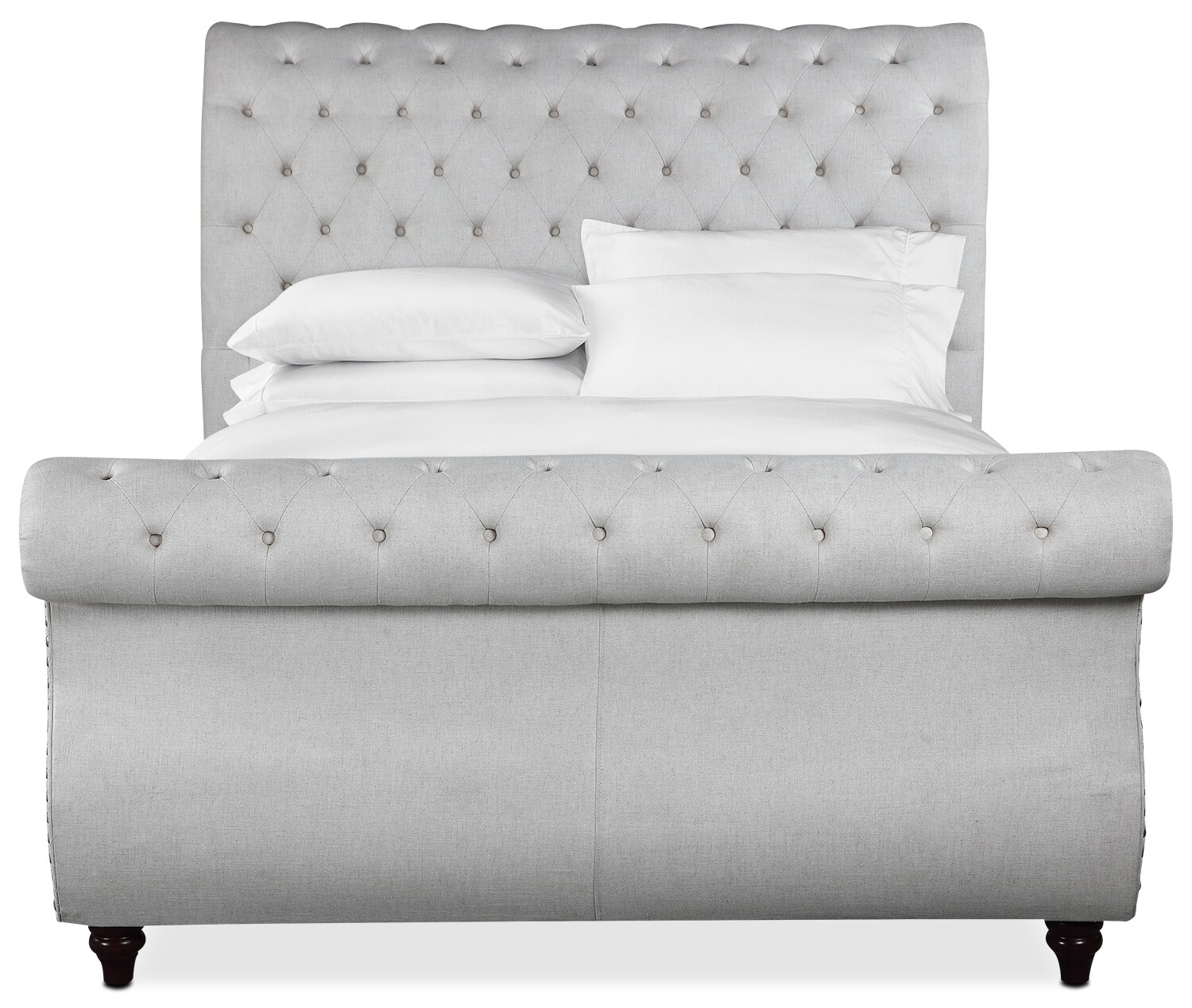 Ella Queen Upholstered Bed Cream American Signature Furniture