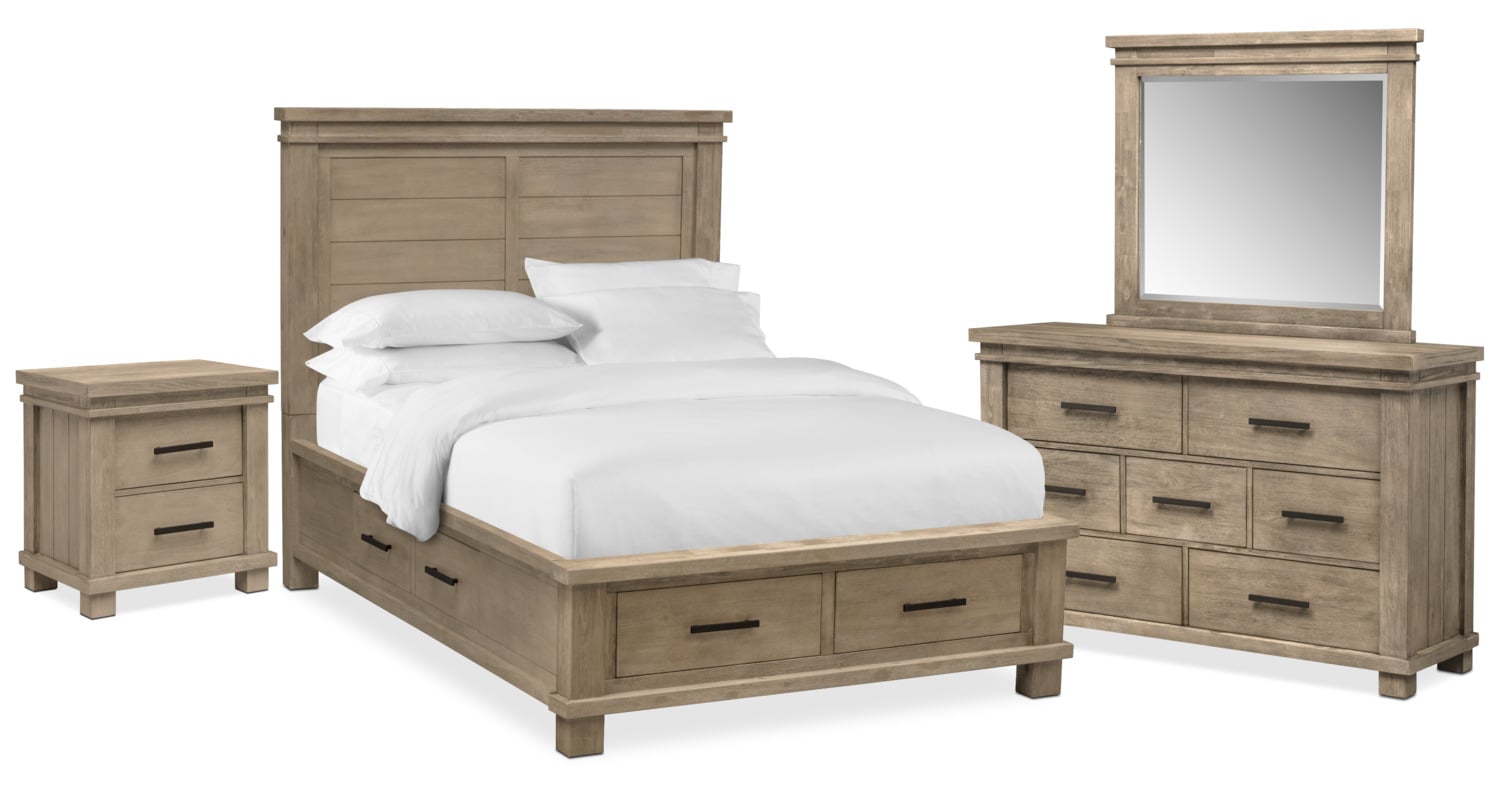 Tribeca 6-Piece King Storage Bedroom Set w/ 4 Underbed ...