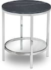 Charisma Marble End Table - Black and Chrome