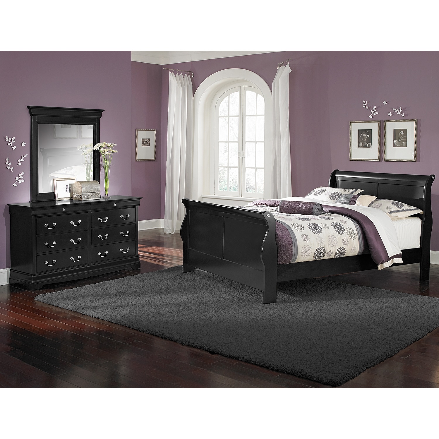 Neo Classic Youth 5-Piece Twin Bedroom Set - Black ...