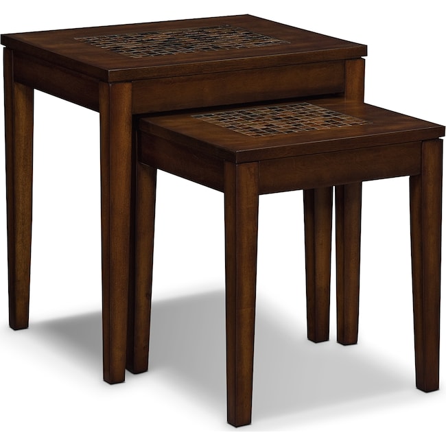 Carson Nesting Tables Brown American Signature Furniture