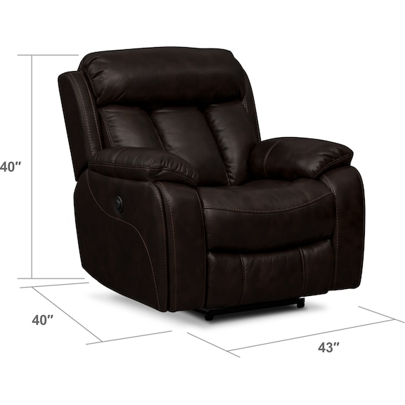 Living Room Furniture - Diablo Power Recliner - Walnut