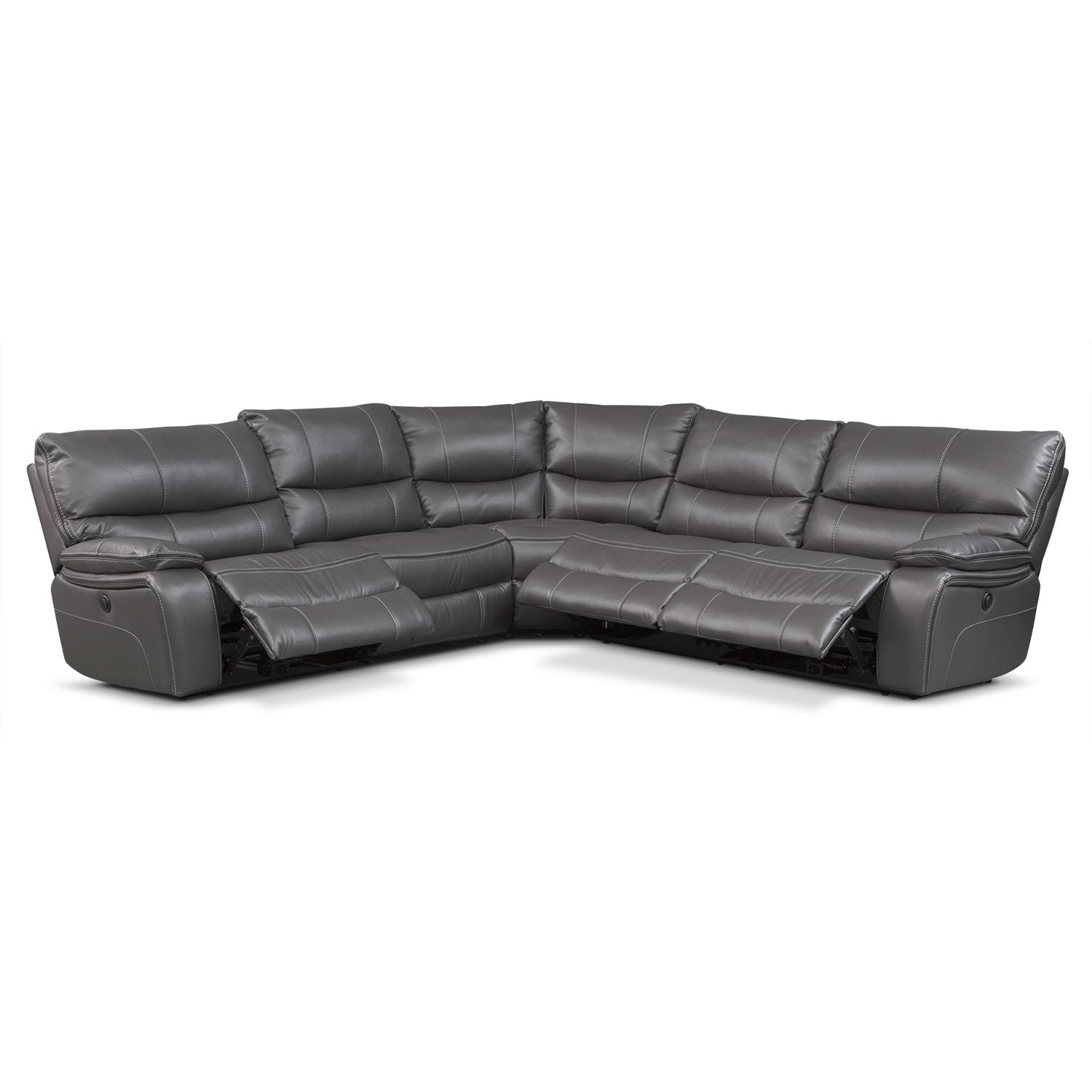 Orlando 5Piece Power Reclining Sectional Gray American Signature