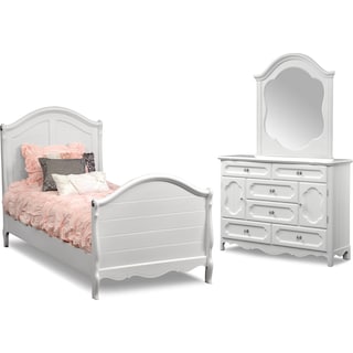 Carly 5 Piece Full Bedroom Set White American Signature