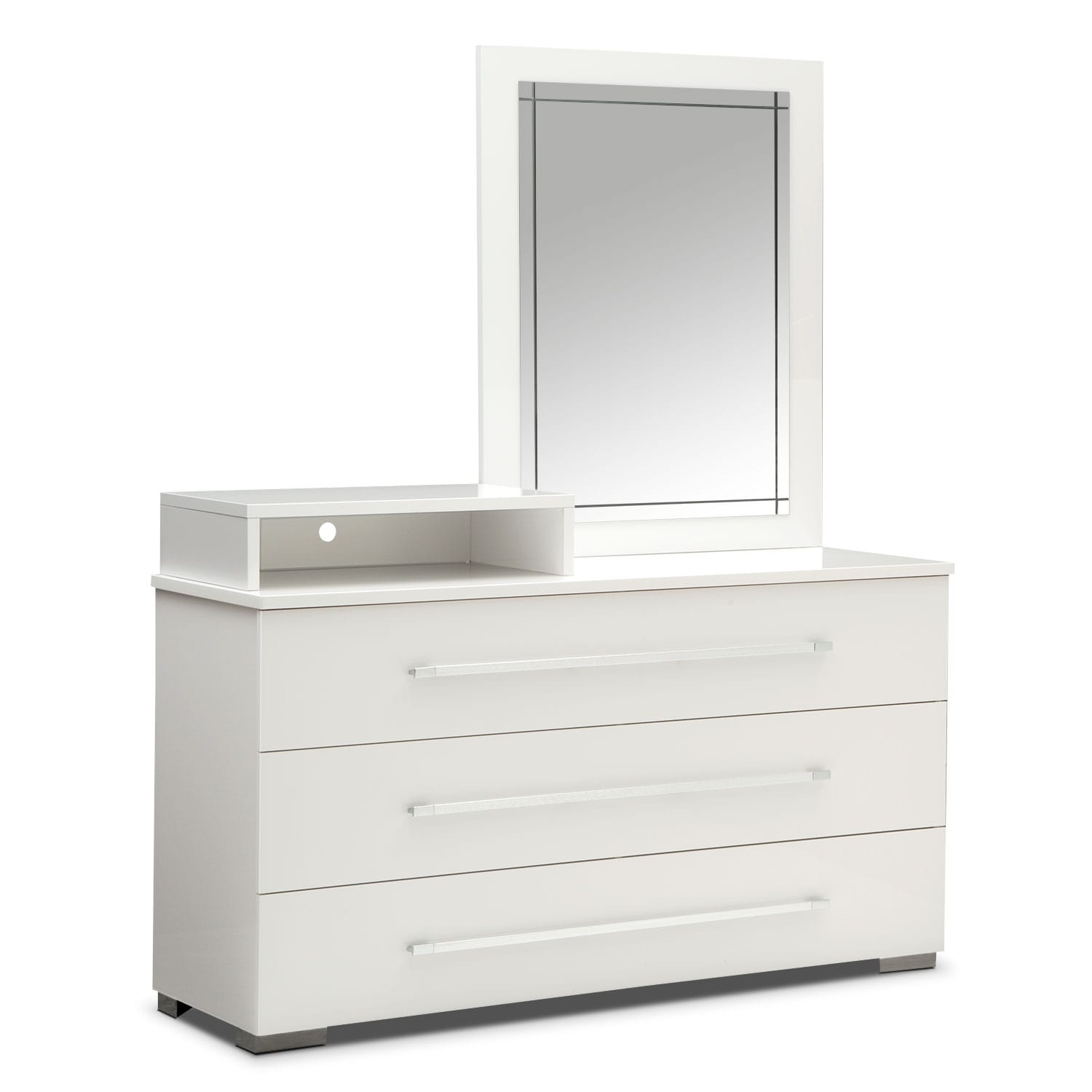 white dresser with mirror