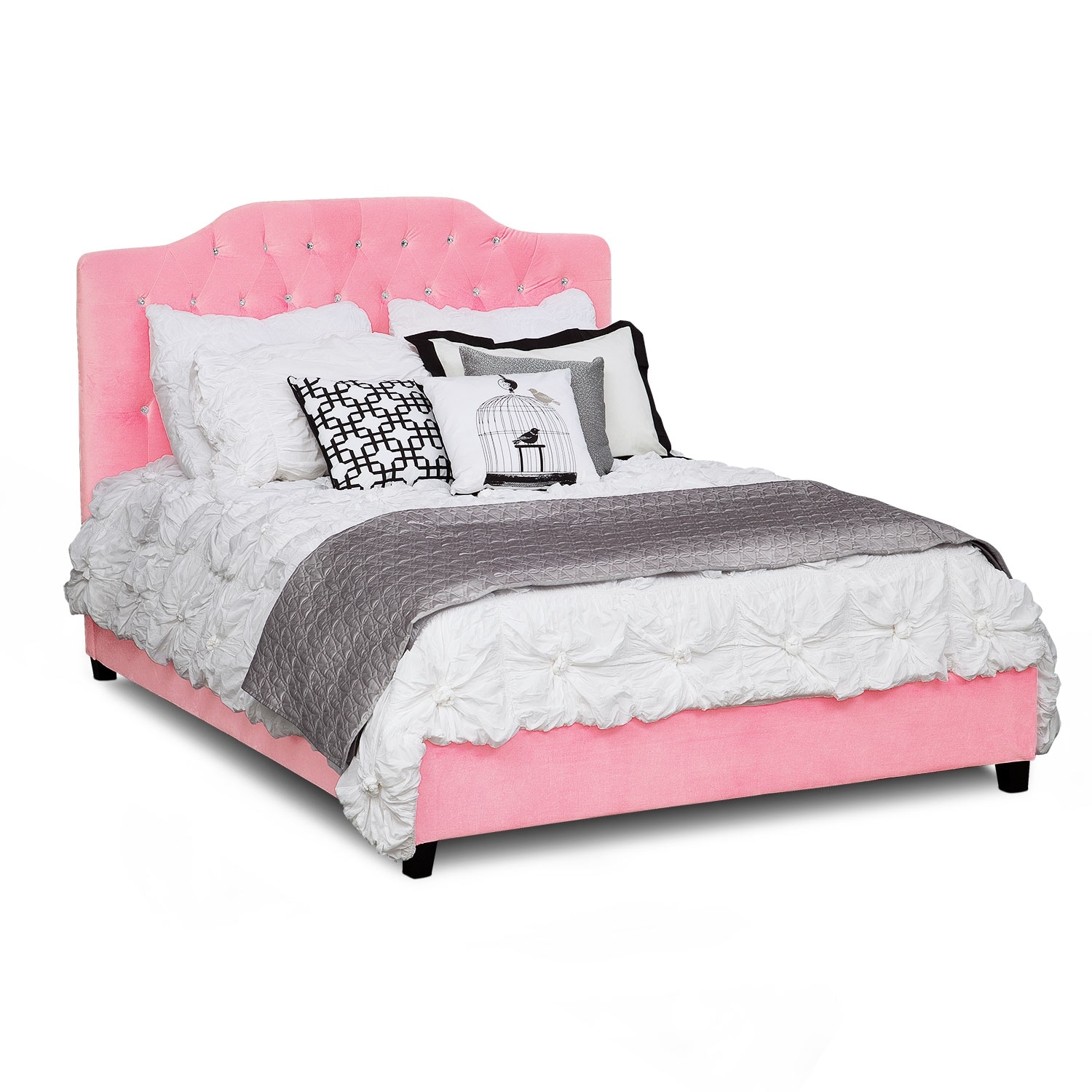 Valerie Queen Bed - Pink | American Signature Furniture
