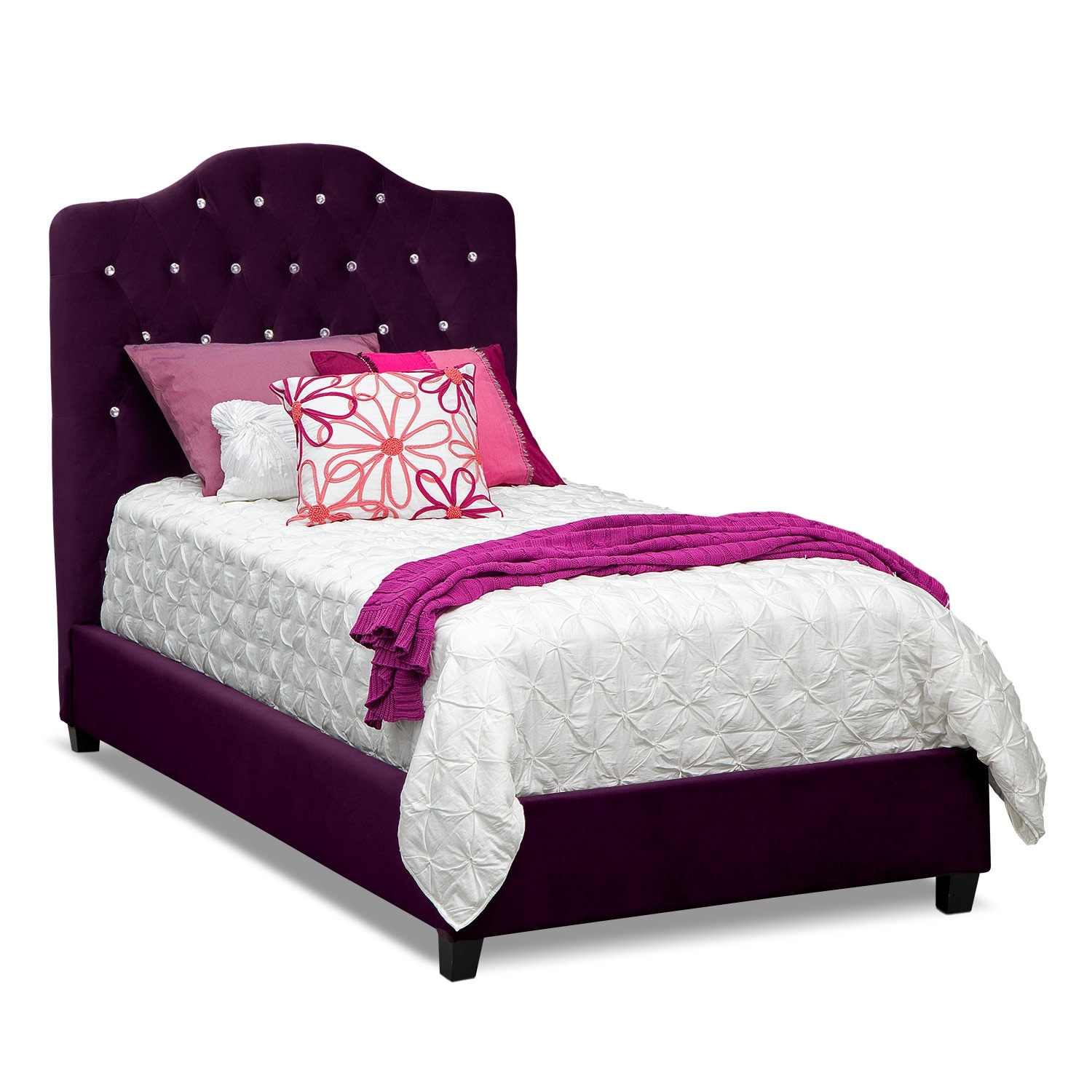 Valerie Twin Bed - Purple | American Signature Furniture