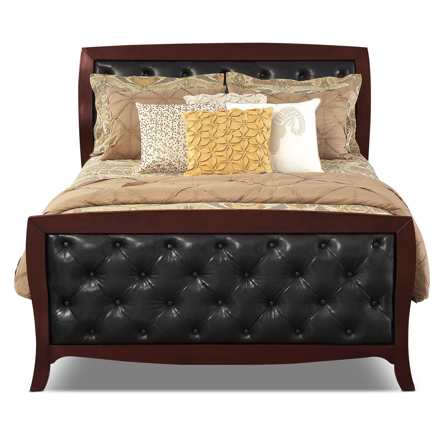 Jaden Merlot Upholstered Bed American Signature Furniture To Change Image