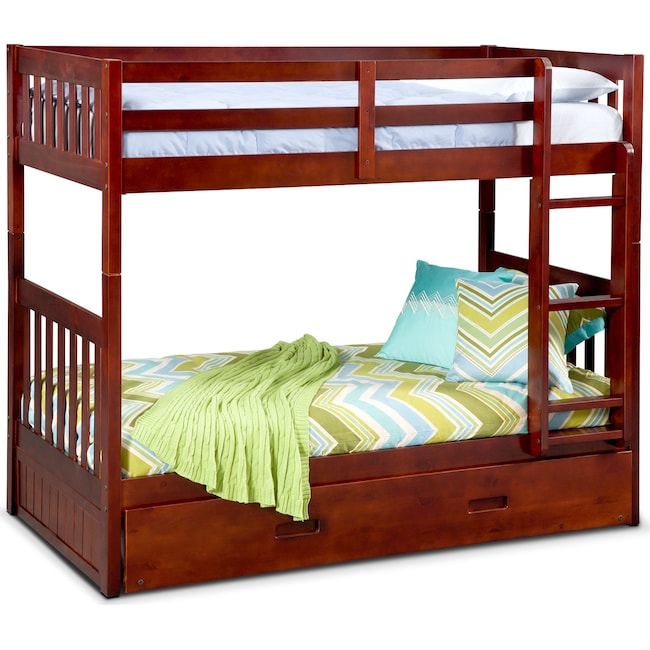 Kids Furniture - Ranger Twin over Twin Bunk Bed with Twin Trundle