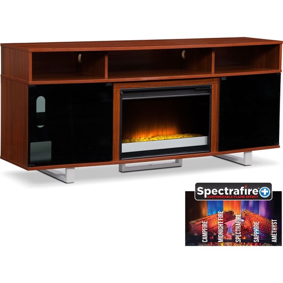 Pacer 72" Contemporary Fireplace TV Stand Cherry American Signature