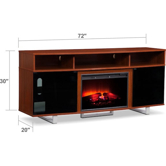 Entertainment Furniture - Pacer 72" Traditional Fireplace TV Stand - Cherry