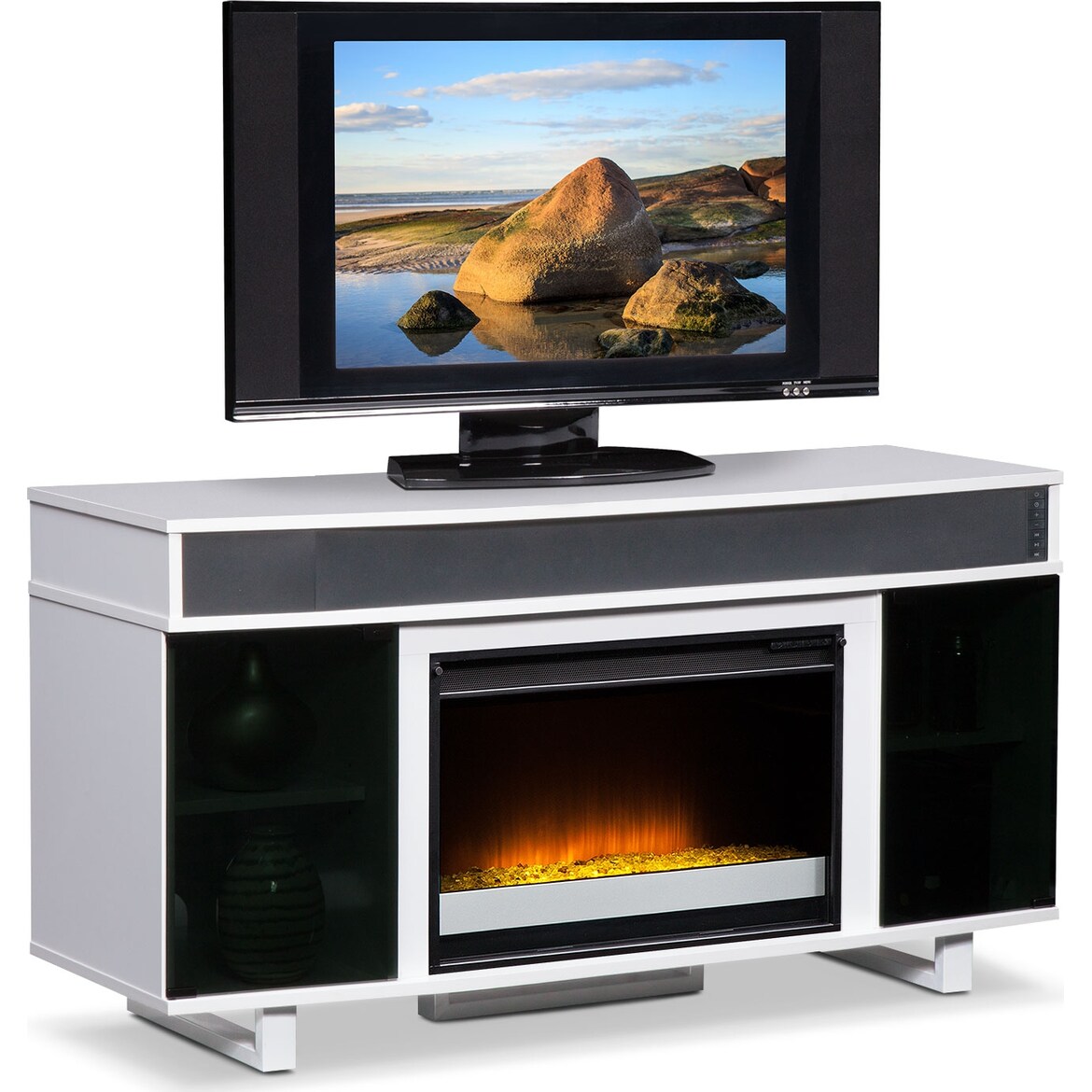 Pacer Fireplace TV Stand with Sound Bar American Signature Furniture