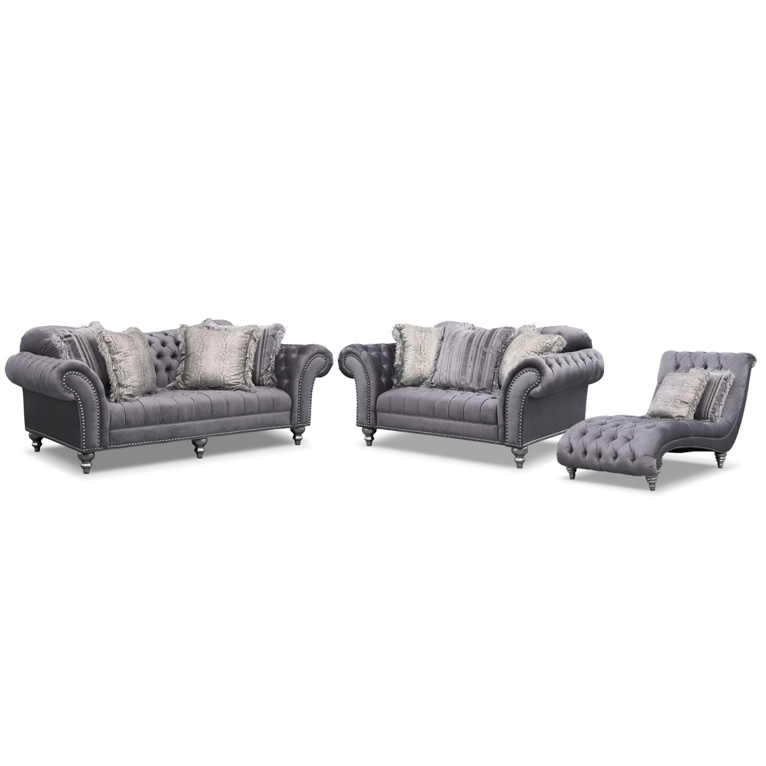 Brittney Sofa Loveseat And Chaise Set