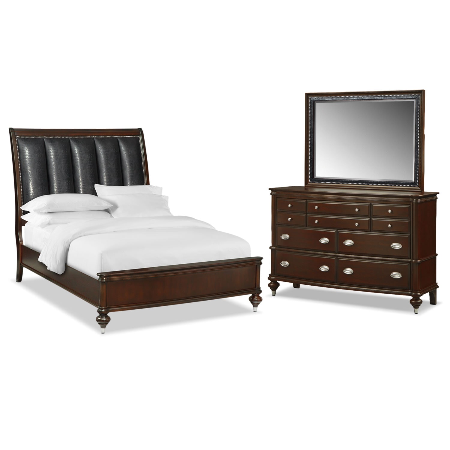 Esquire 5 Piece Bedroom Set With Dresser And Mirror