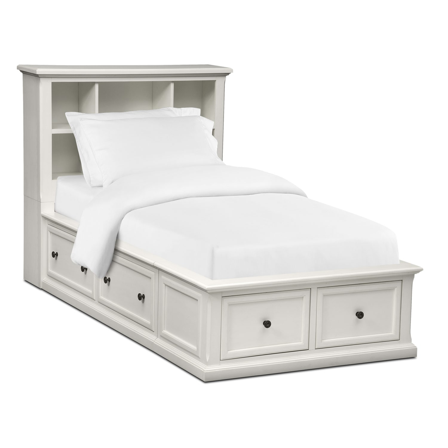 Hanover Youth Full Bookcase Bed with Storage - White ...