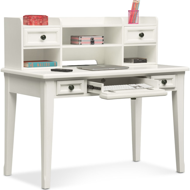 Hanover Youth Desk and Hutch White American Signature Furniture
