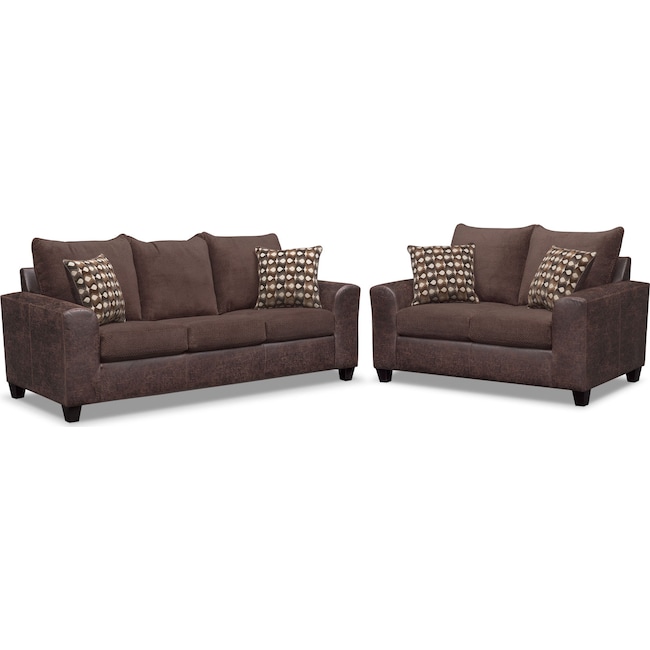 Leather Sleeper Sofa Set Baci Living Room