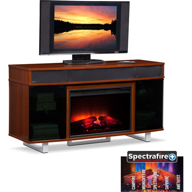 Entertainment Furniture - Pacer Fireplace TV Stand with Sound Bar