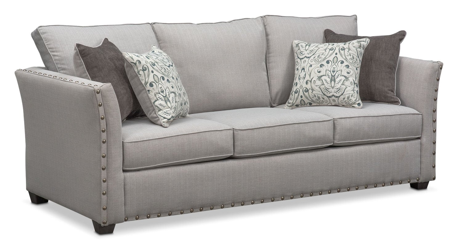 Mckenna Queen Memory Foam Sleeper Sofa And Chair Set Pewter Click To Change Image