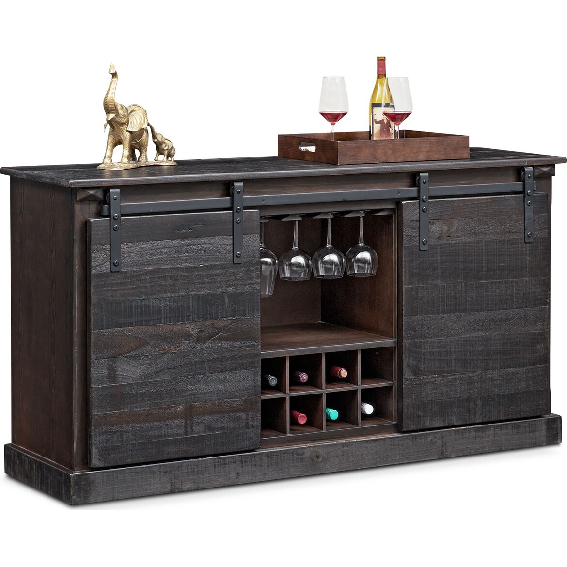 Ashcroft TV Stand with Wine Storage American Signature Furniture