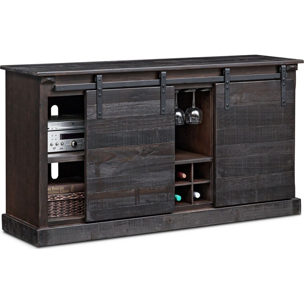 Ashcroft TV Stand with Wine Storage American Signature Furniture