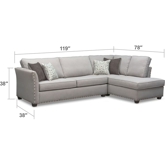 Living Room Furniture - Mckenna 2-Piece Queen Sleeper Sectional
