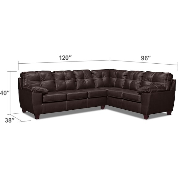 Living Room Furniture - Ricardo 2-Piece Innerspring Sleeper Sectional with Right-Facing Sofa - Brown