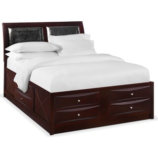 king bed with drawers. braden king upholstered storage bed - merlot with drawers