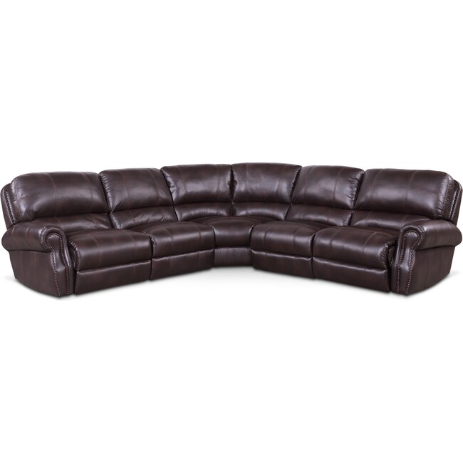 Living Room Furniture - Dartmouth 5-Piece Dual-Power Reclining Sectional with 2 Reclining Seats