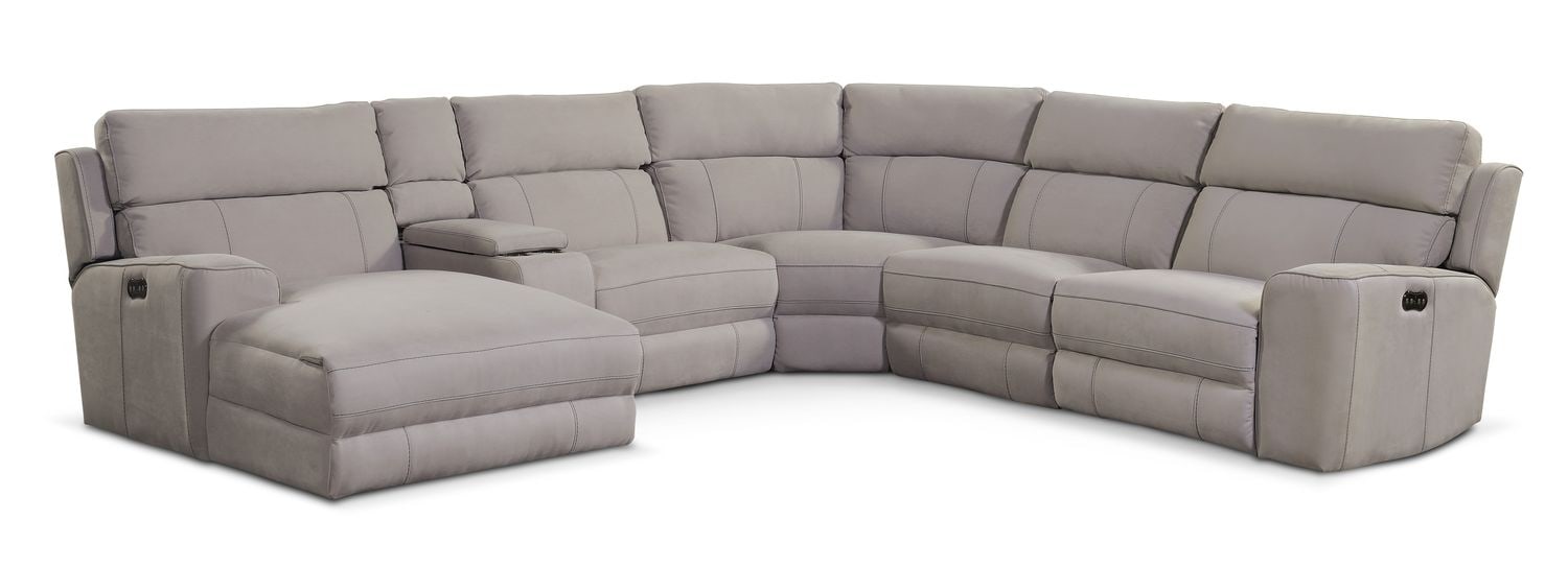 Newport 6 Piece Power Reclining Sectional With Left Facing Chaise