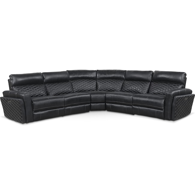 Living Room Furniture - Catalina 5-Piece Dual-Power Reclining Sectional with 3 Reclining Seats