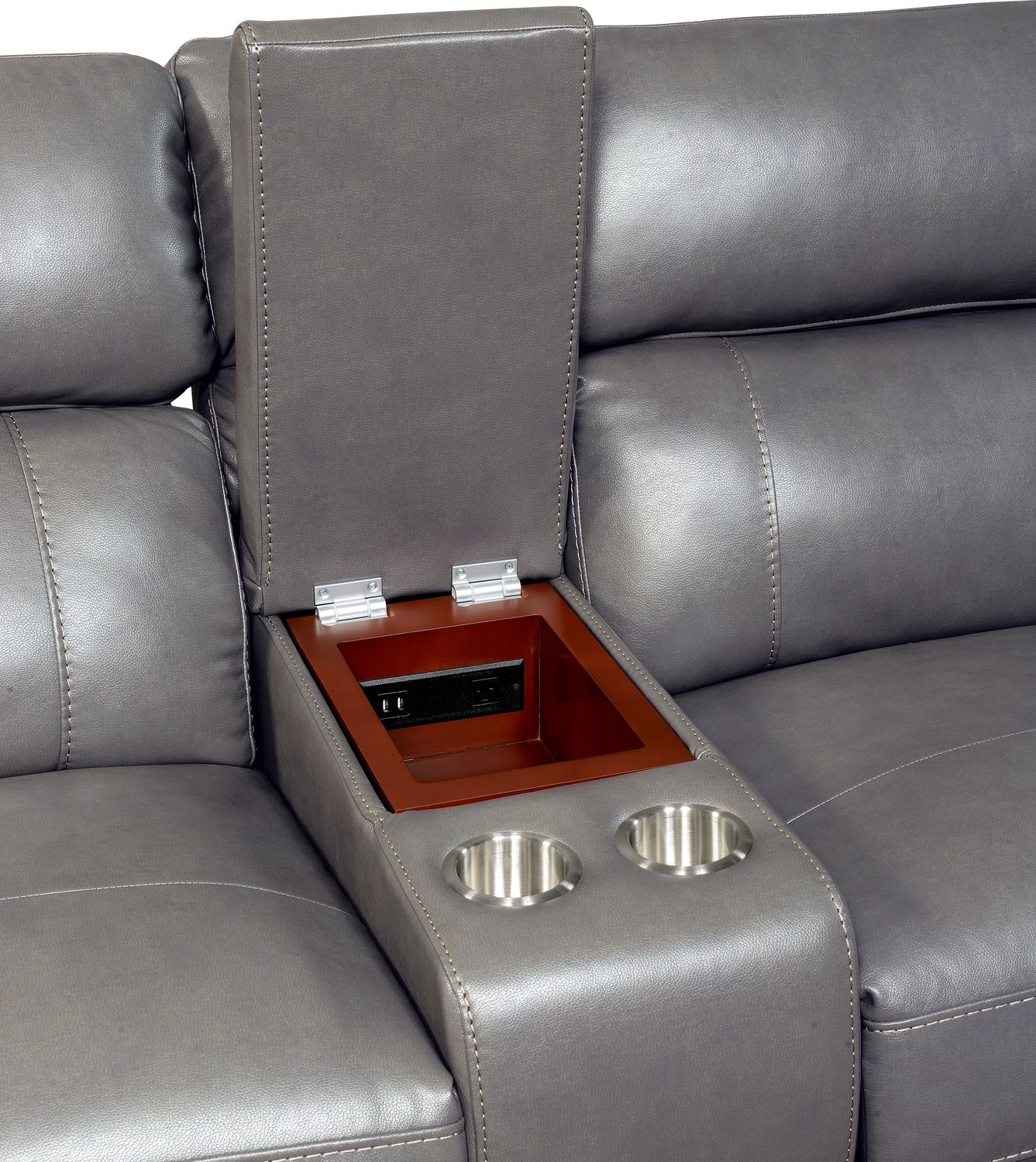 Newport 3 Piece Power Reclining Sofa With Console Gray American Newport 3 Piece Power Reclining Sofa With Console Gray
