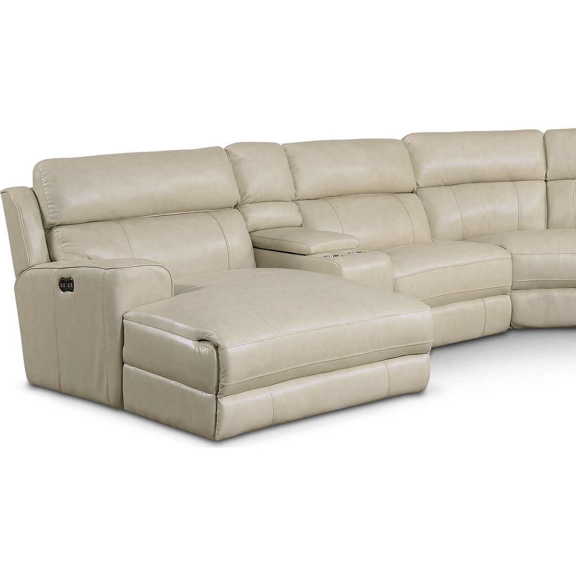 Newport 6 Piece Dual Power Reclining Sectional With Chaise And 1 Seat