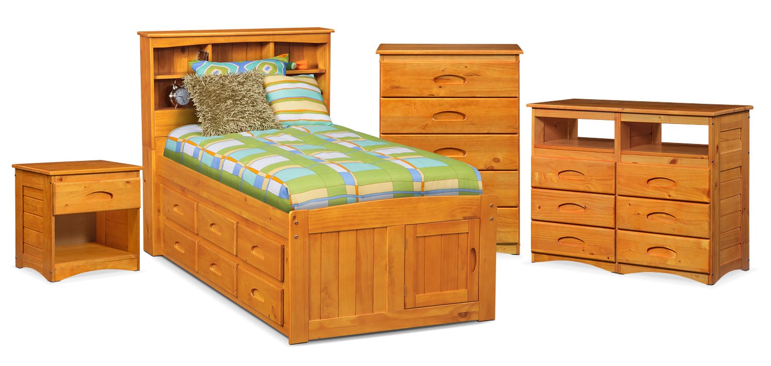 The Ranger Bookcase Bed Collection - Pine