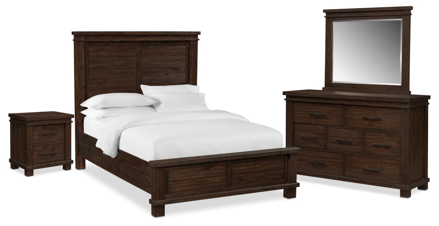 Tribeca 6 Piece Bedroom Set With Nightstand Dresser And Mirror