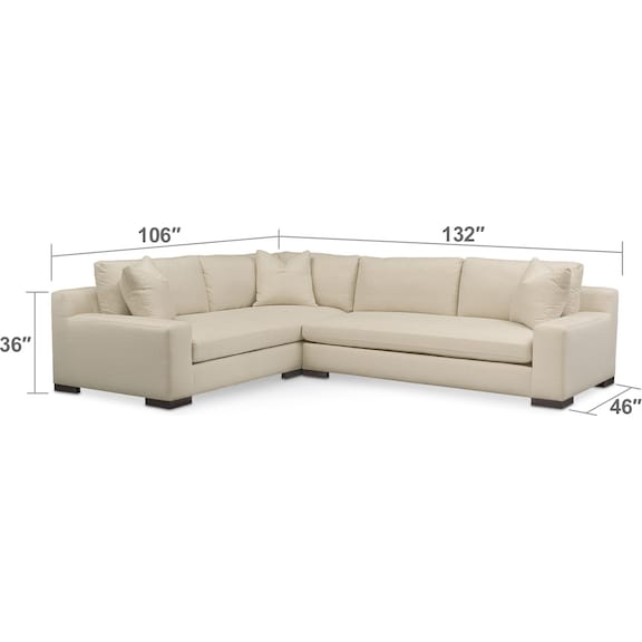 Living Room Furniture - Ethan Cumulus 2-Piece Sectional with Right-Facing Sofa - Anders Cloud