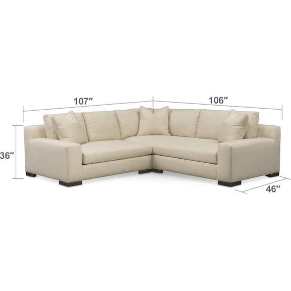 Living Room Furniture - Ethan 2-Piece Sectional with Loveseat