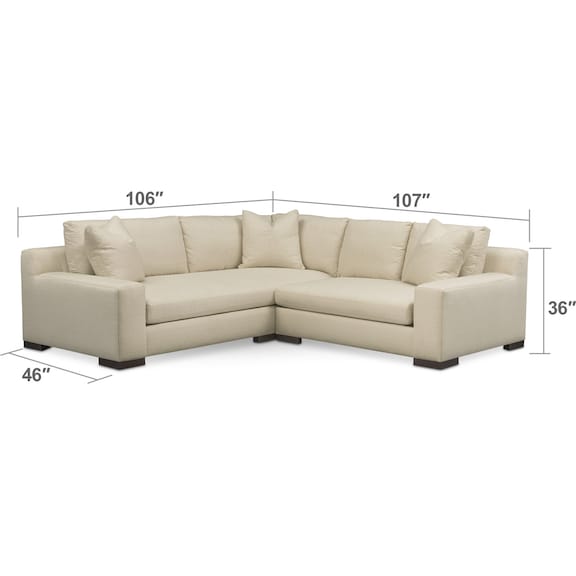 Living Room Furniture - Ethan Comfort 2-Piece Sectional with Right-Facing Loveseat - Anders Cloud